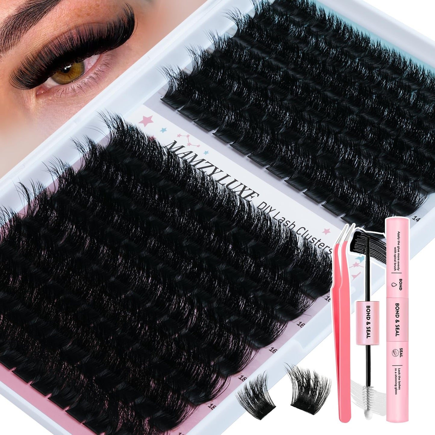Lash Clusters 708PCS Cluster Eyelash Extensions 10-16MM Wispy Lashes Clusters 30+40+50+60+80+100D Eyelash Clusters Mix Daily Look Fake Eyelashes Extension