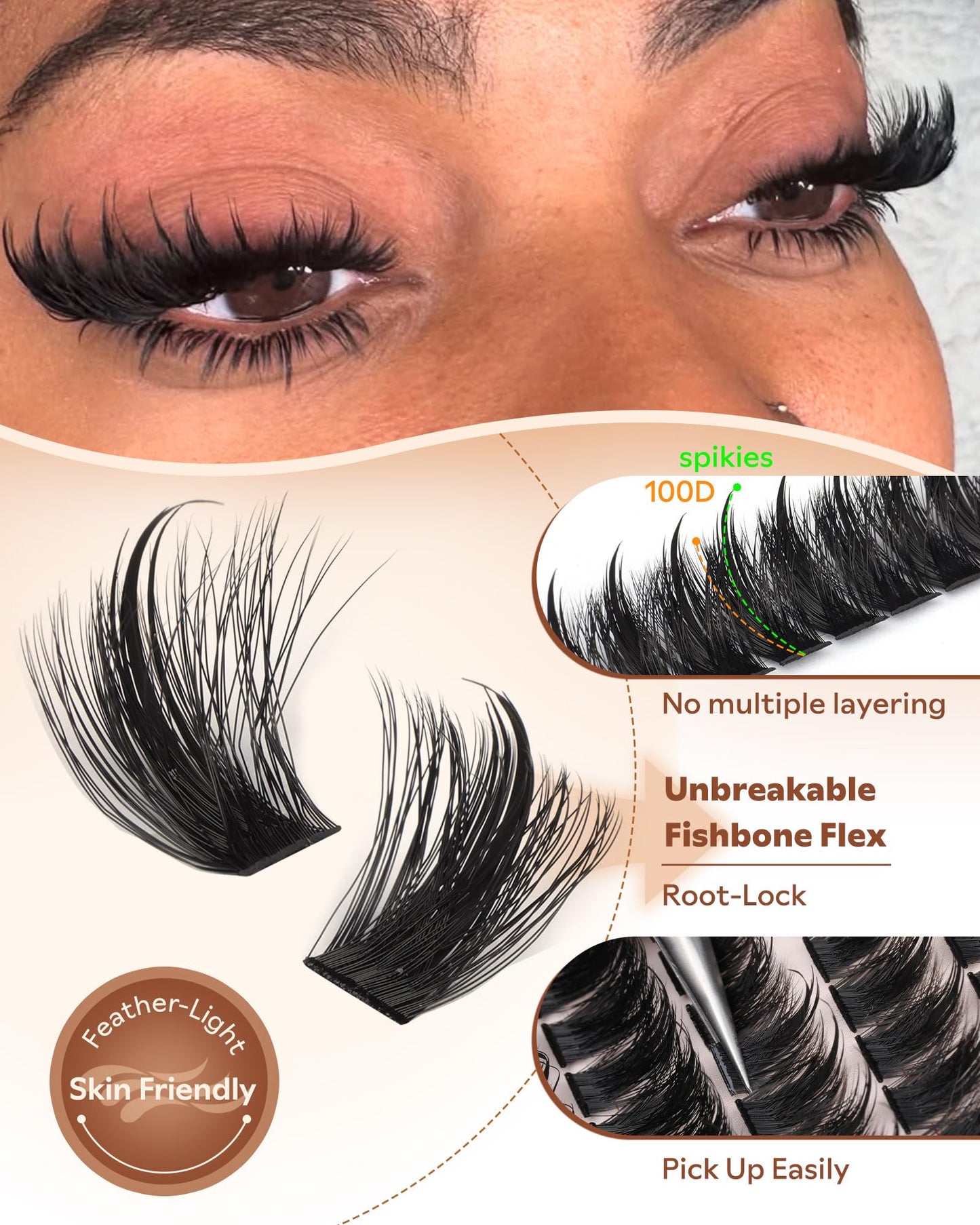 Manga Pre-Mapped Volume Wispy Spike Lash Clusters