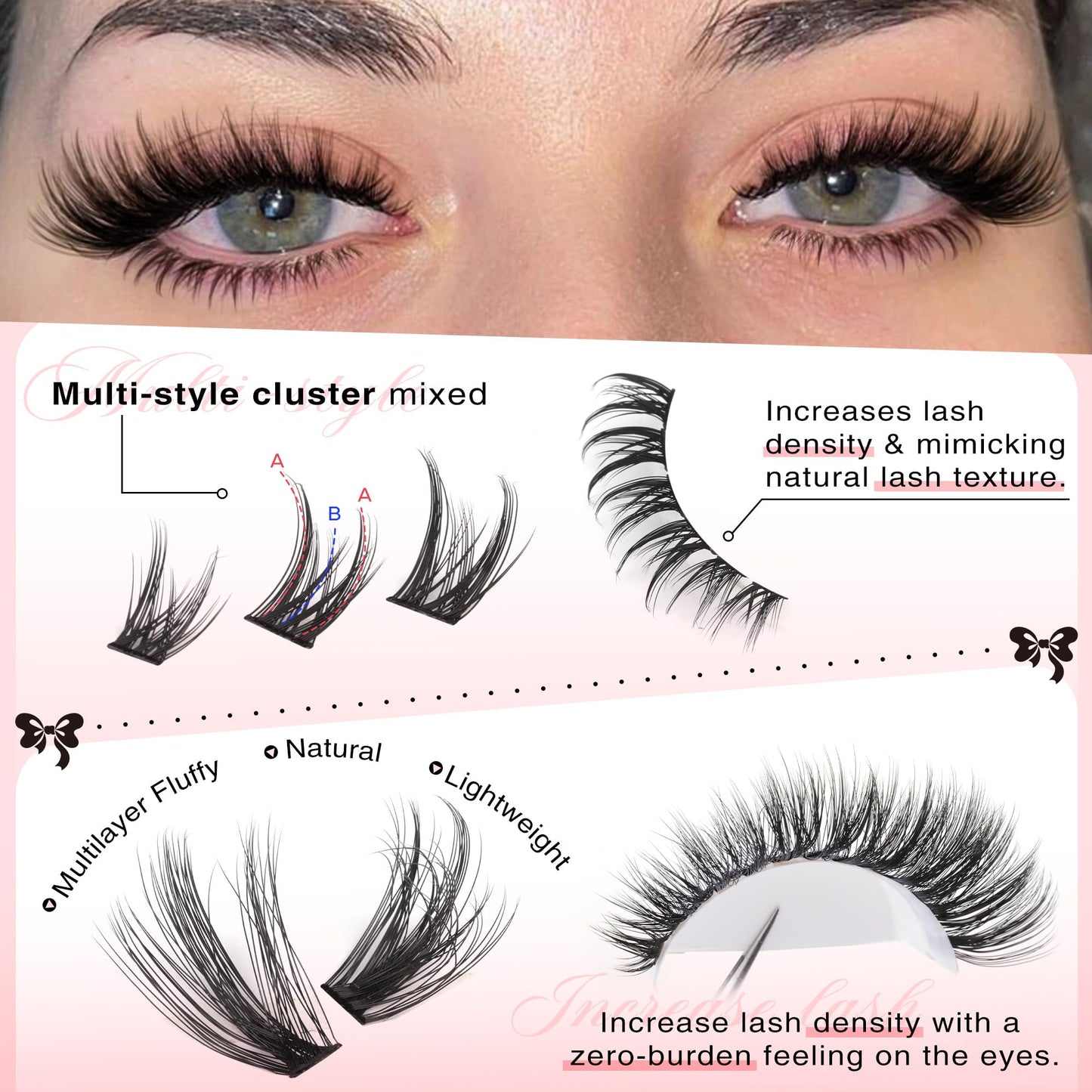 Manga Pre-Mapped Volume Wispy Spike Lash Clusters