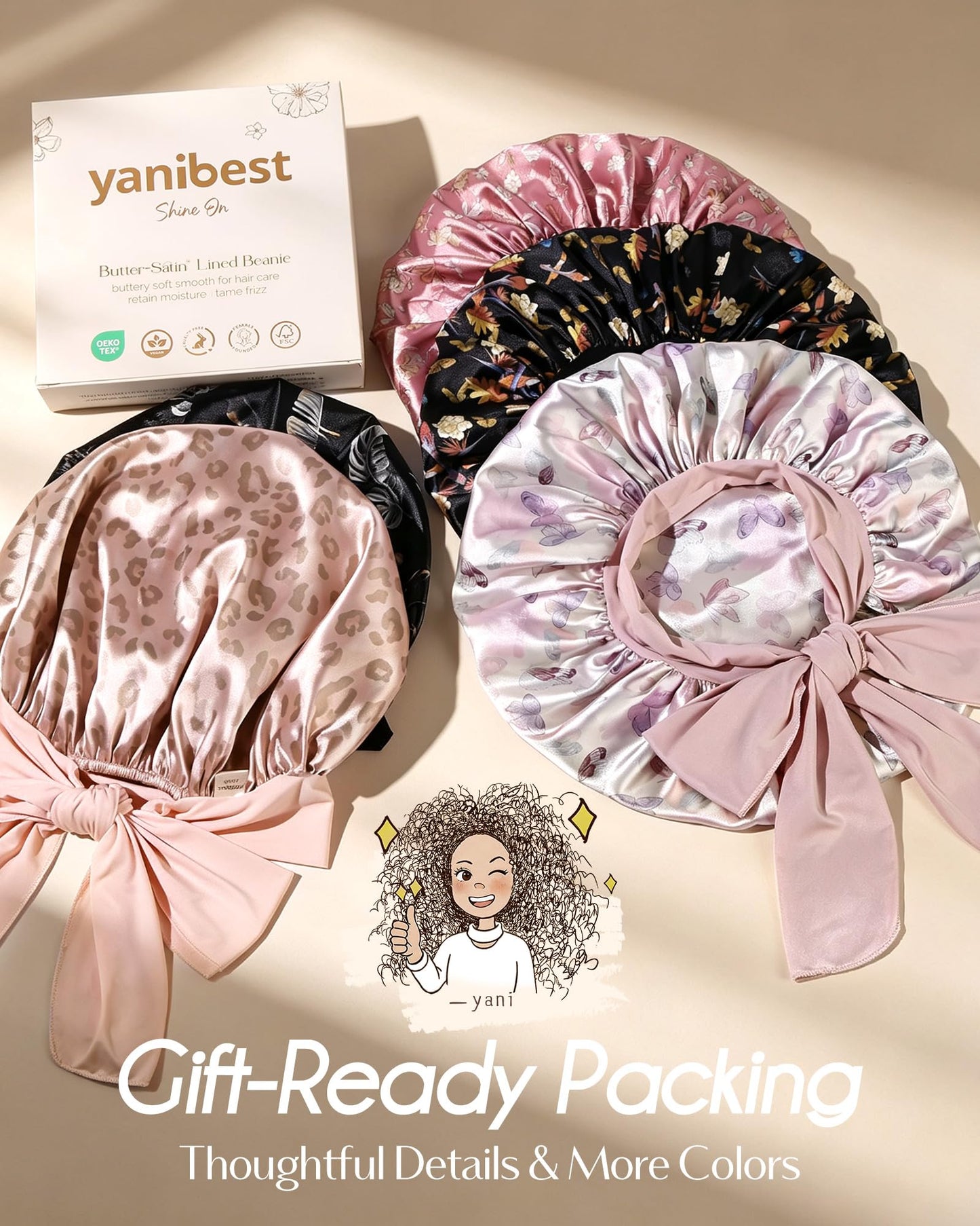 Adjustable Silk Bonnet for Sleeping Women Double Layer Satin Bonnet Reduce Friction Prevent Frizz Curly Hair