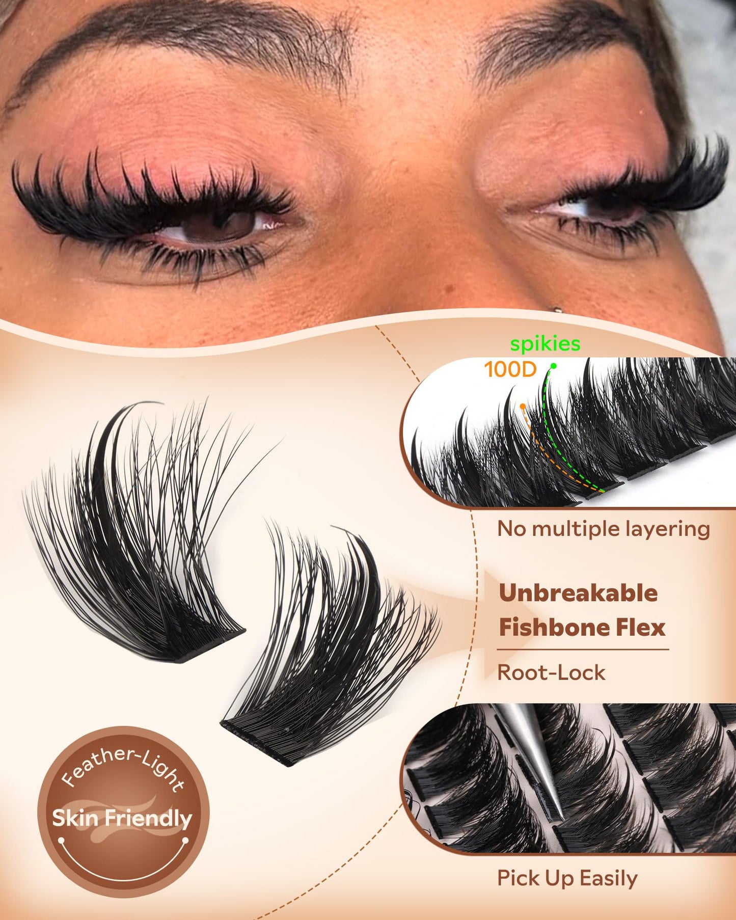 Manga Pre-Mapped Volume Wispy Spike Lash Clusters