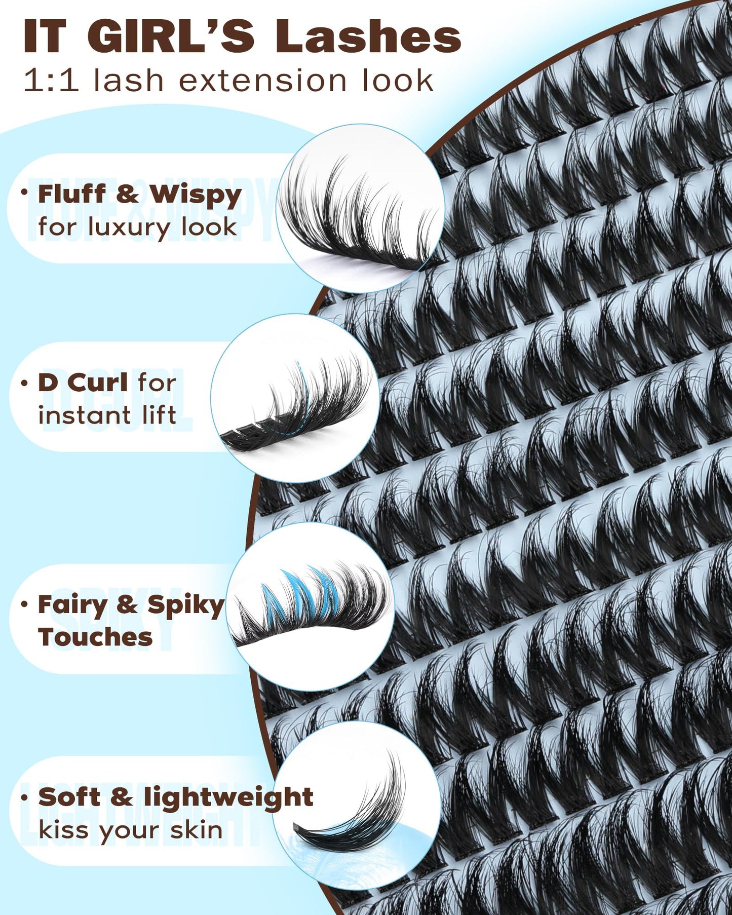 Manga Pre-Mapped Volume Wispy Spike Lash Clusters