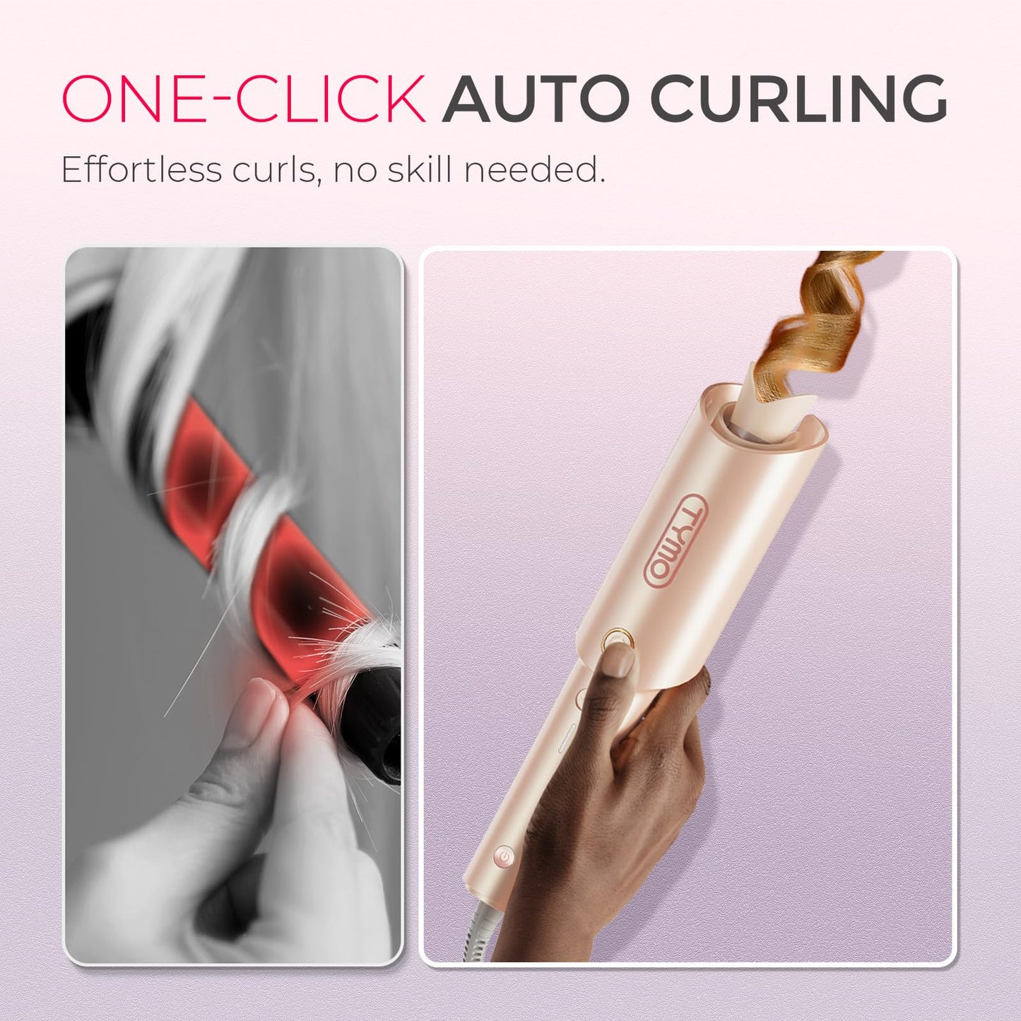 TYMO Automatic Rotating Curling Iron, TYMO CURLPRO Beach Waves Hair Curler