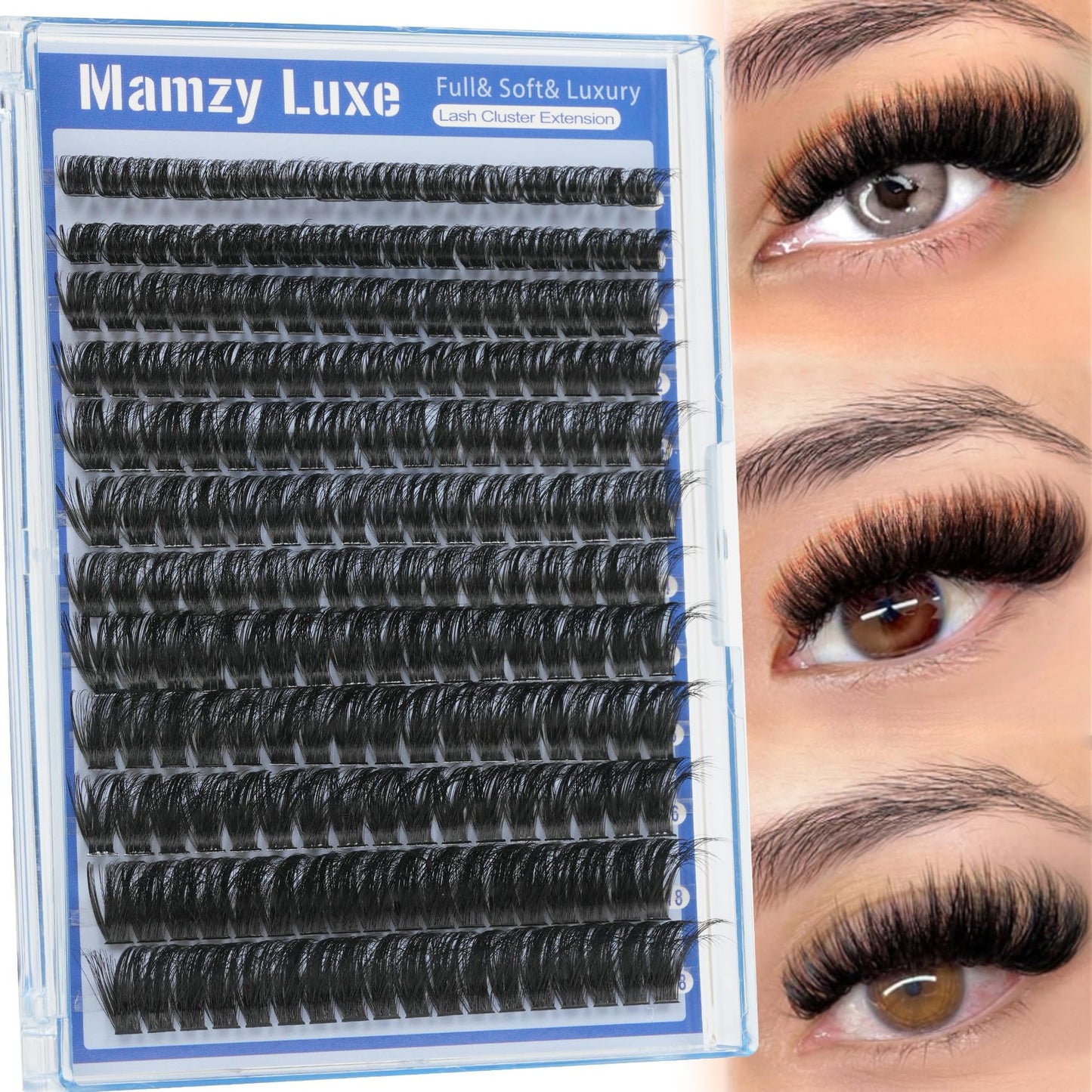 Lash Clusters 708PCS Cluster Eyelash Extensions 10-16MM Wispy Lashes Clusters 30+40+50+60+80+100D Eyelash Clusters Mix Daily Look Fake Eyelashes Extension