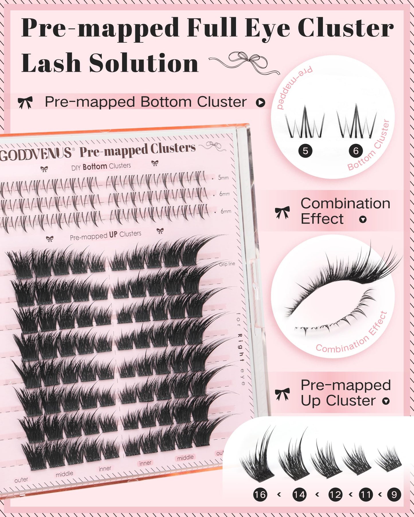 Manga Pre-Mapped Volume Wispy Spike Lash Clusters