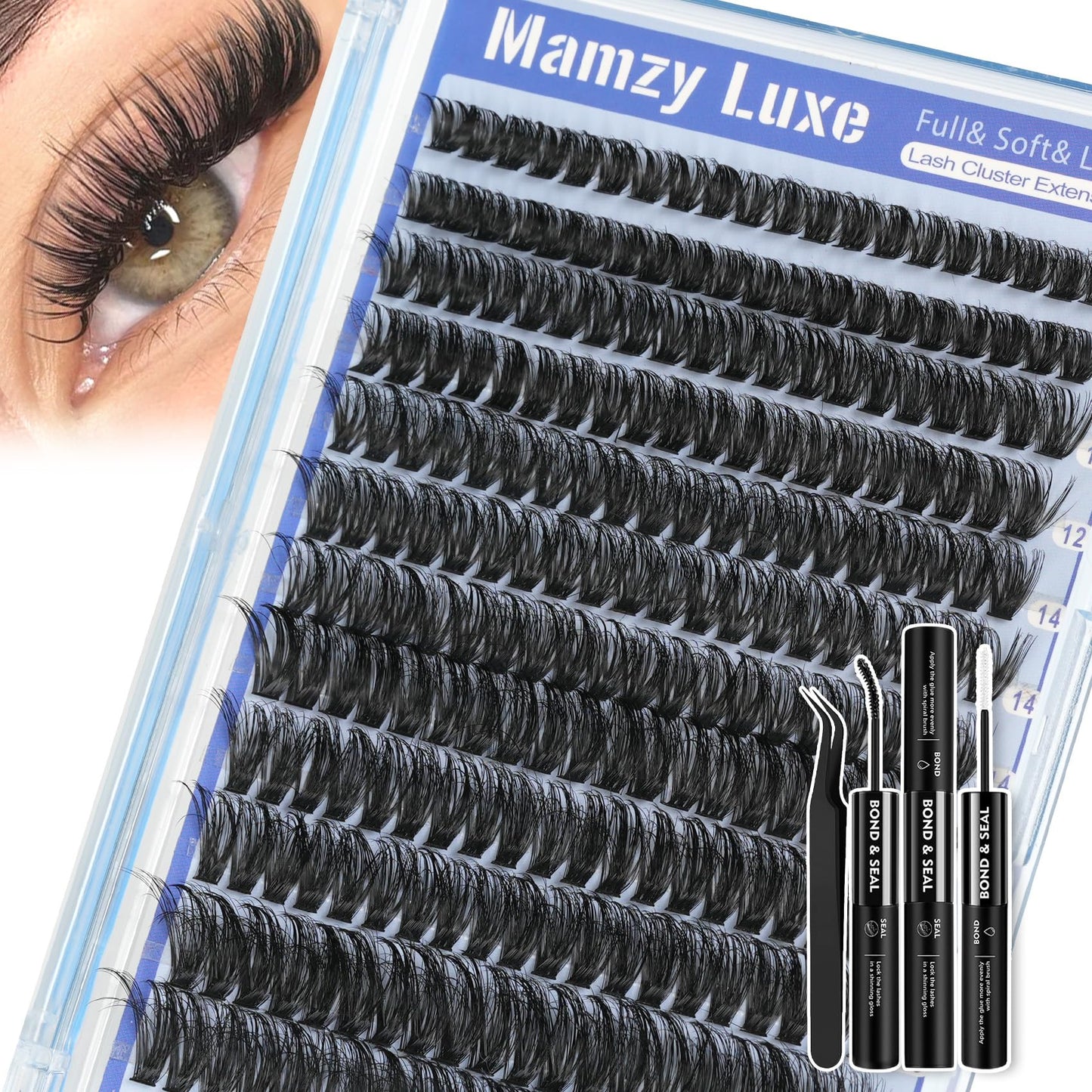 Lash Clusters 708PCS Cluster Eyelash Extensions 10-16MM Wispy Lashes Clusters 30+40+50+60+80+100D Eyelash Clusters Mix Daily Look Fake Eyelashes Extension