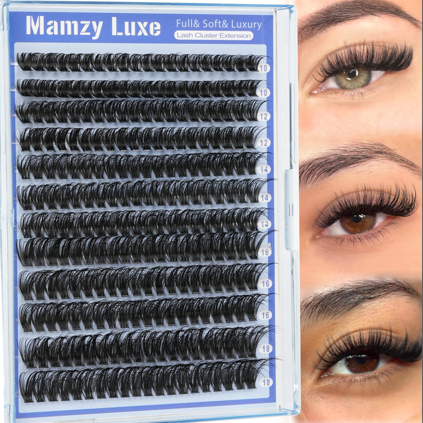 Lash Clusters 708PCS Cluster Eyelash Extensions 10-16MM Wispy Lashes Clusters 30+40+50+60+80+100D Eyelash Clusters Mix Daily Look Fake Eyelashes Extension