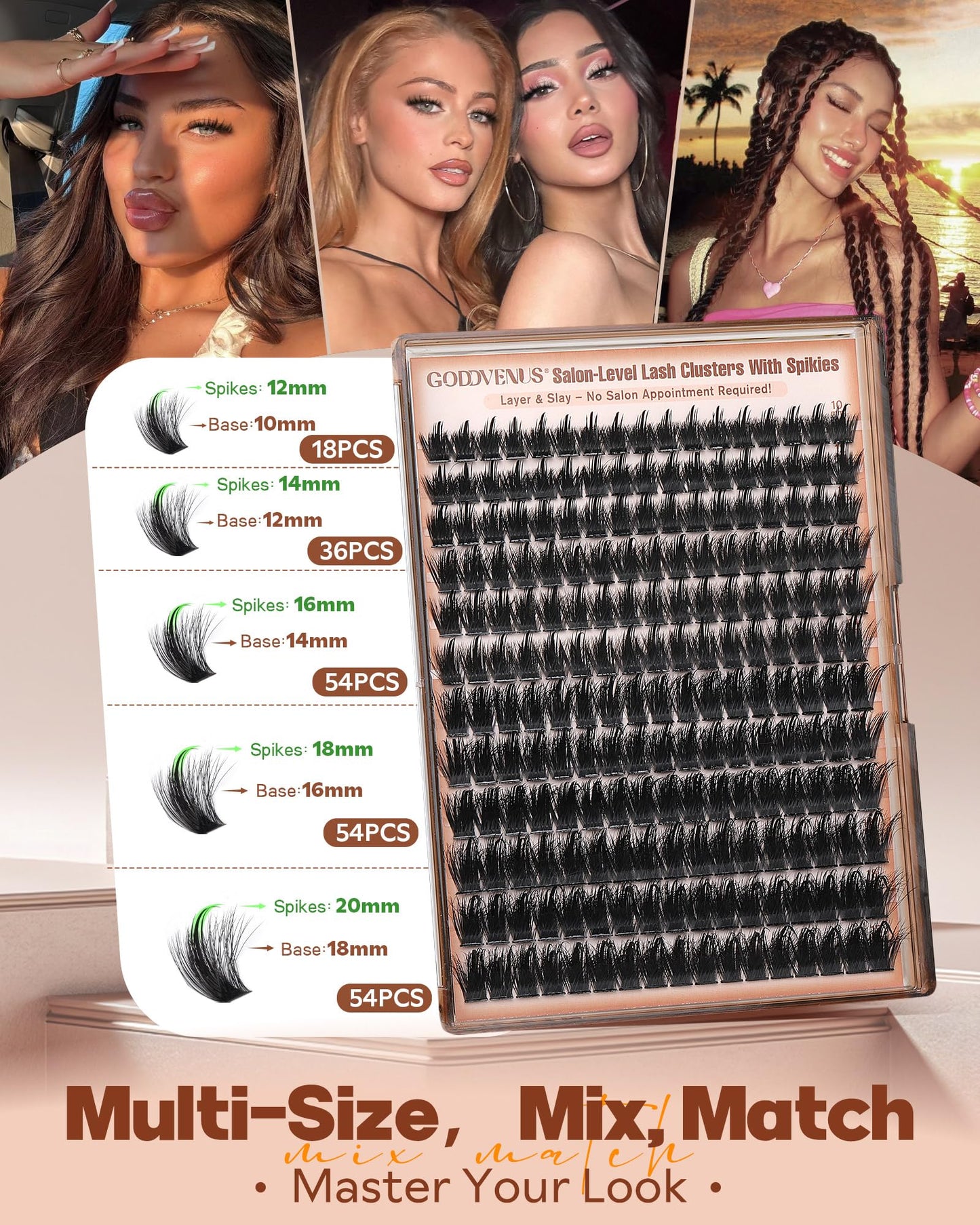 Manga Pre-Mapped Volume Wispy Spike Lash Clusters