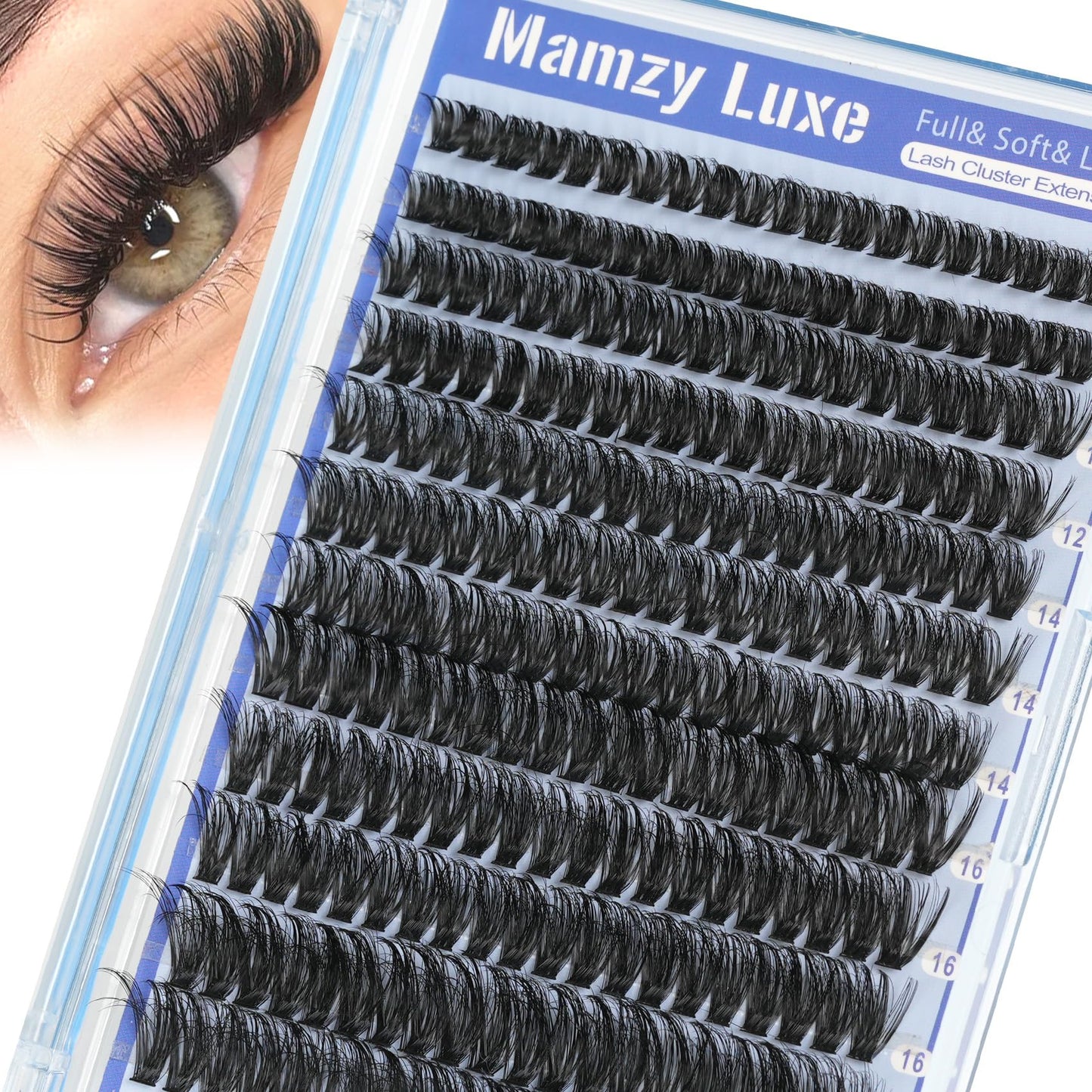 Lash Clusters 708PCS Cluster Eyelash Extensions 10-16MM Wispy Lashes Clusters 30+40+50+60+80+100D Eyelash Clusters Mix Daily Look Fake Eyelashes Extension