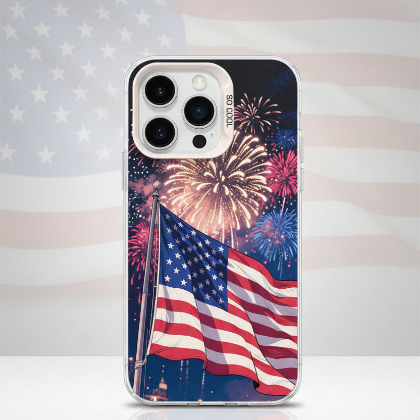 American Flag Fireworks iPhone Case