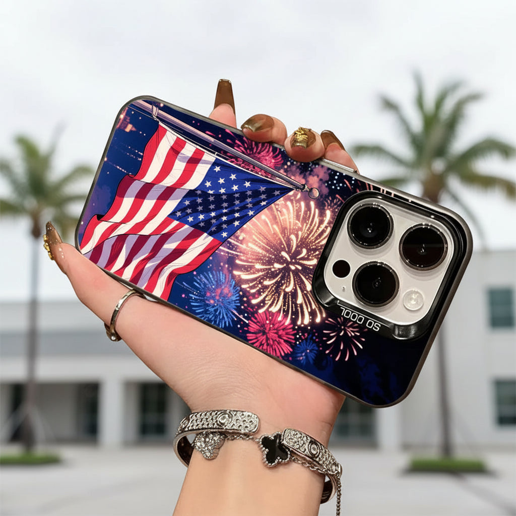 American Flag Fireworks iPhone Case 1