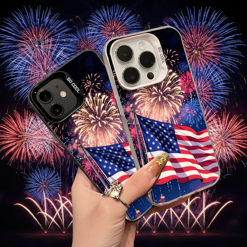 American Flag Fireworks iPhone Case 4