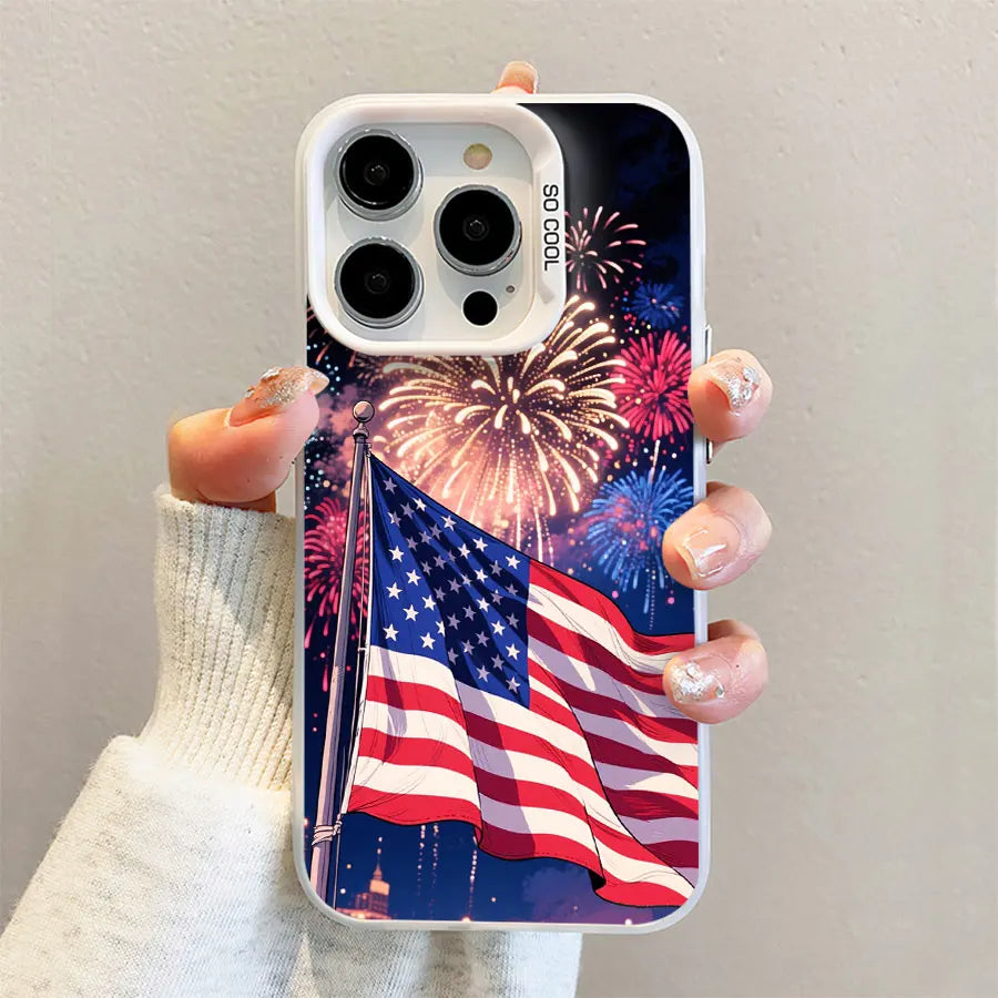 American Flag Fireworks iPhone Case 8