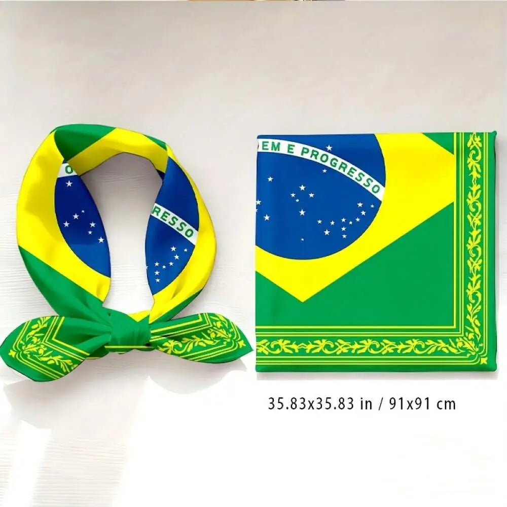 Brazilian Flag  Fashion Headscarf 2