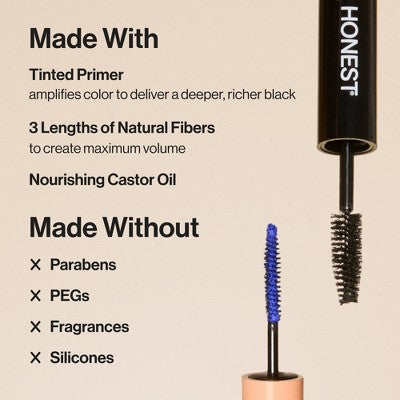 Honest Beauty Extreme Volume Mascara + Bold Lash Primer Black 0.27 fl oz