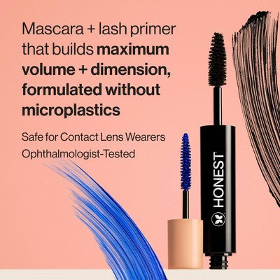 Honest Beauty Extreme Volume Mascara + Bold Lash Primer Black 0.27 fl oz