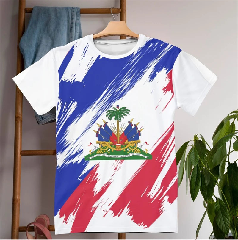 Haiti Emblem Symbol Vintage Men T-Shirt 1