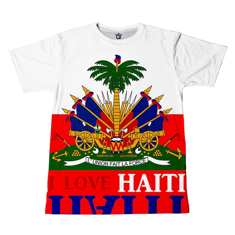 Haiti Emblem Symbol Vintage Men T-Shirt 3