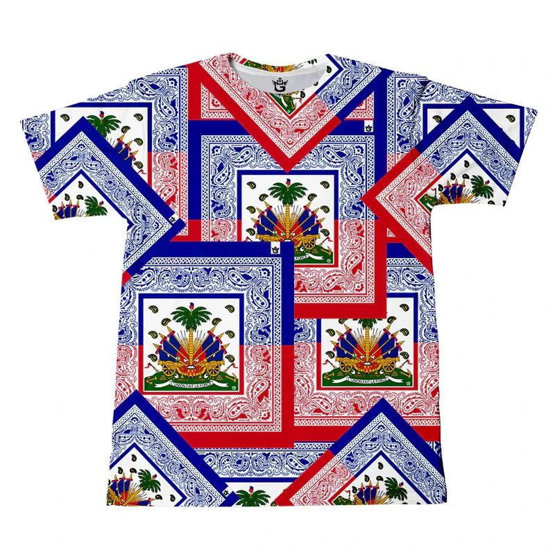 Haiti Emblem Symbol Vintage Men T-Shirt 7 