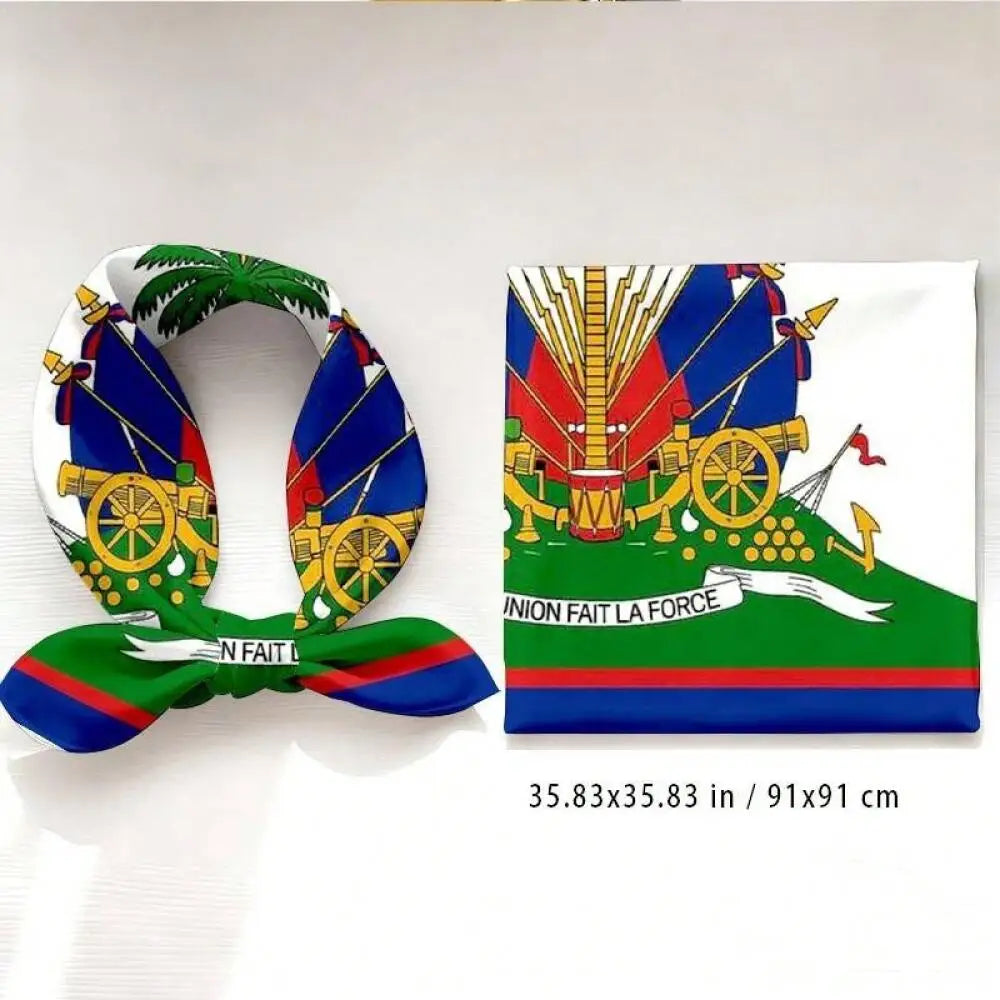 Haitian Flag Patterned Headscarf 2