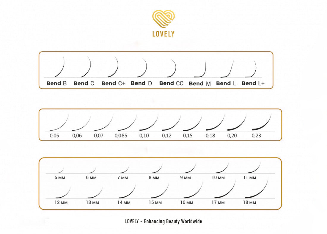 Brown Eyelash Extensions | C & D Curl | 0.07 & 0.10 | 7–17mm | 20 Lines