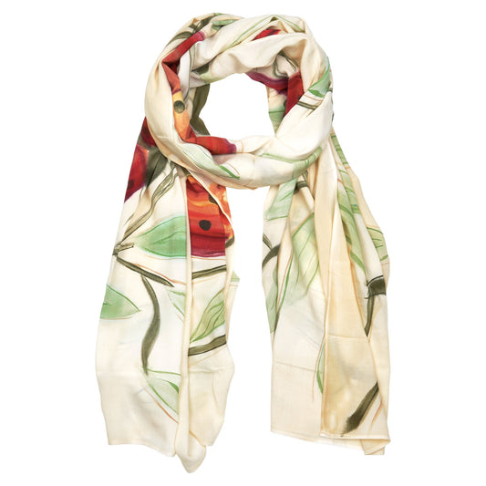 Ladybug Hand Painted Scarf Made in Haiti 1