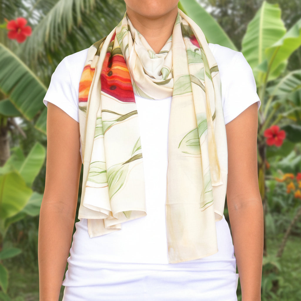 Ladybug Hand Painted Scarf Made in Haiti 2