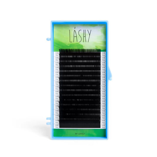 Lashy Green Eyelash Extensions | 16 Lines | Black | C D Curl | 0.07 & 0.10 | 5–15mm