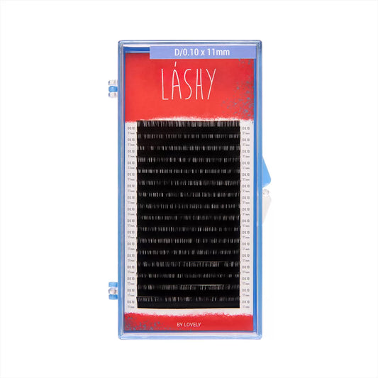 Lashy Red Eyelash Extensions | 16 Lines | Black | D L M Curl | 0.07 & 0.10 | 6–15mm