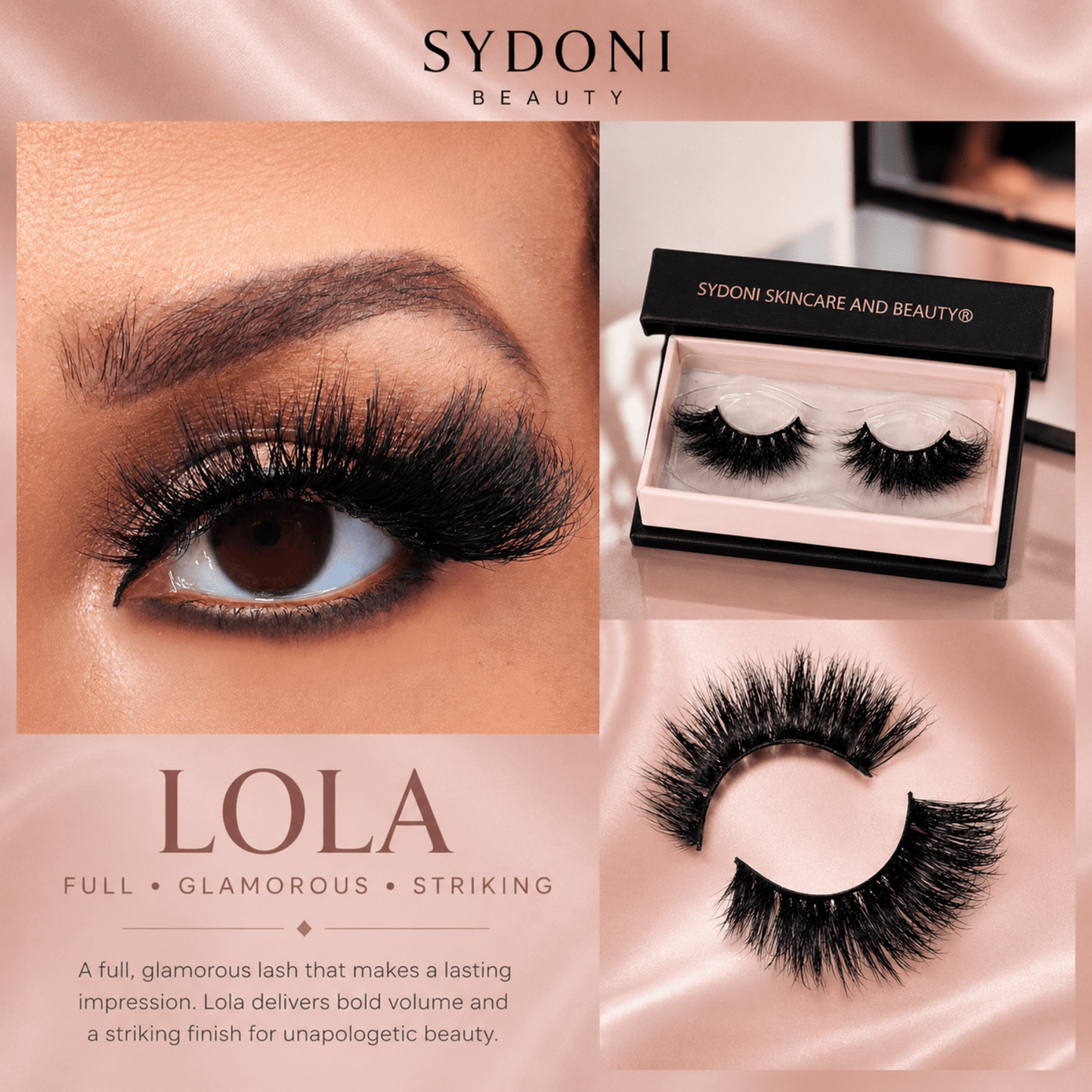 "LOLA" LUXURY MINK LASHES - Full, Glamorous, Striking