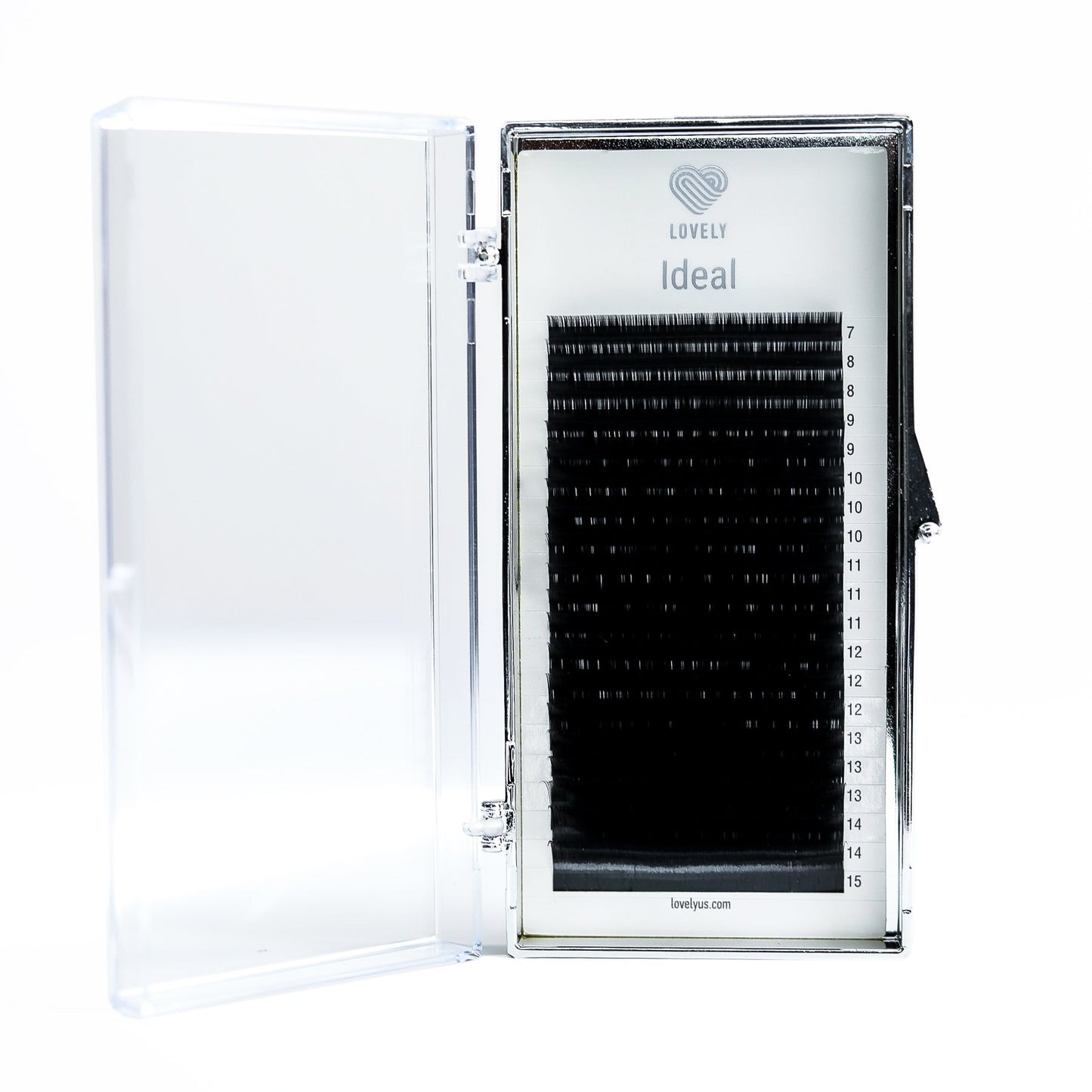 Ideal Eyelash Extensions | 20 Lines | MIX | Black | B C C+ CC D L L+ M Curl | 0.05–0.15 | 7–15mm | Lovely
