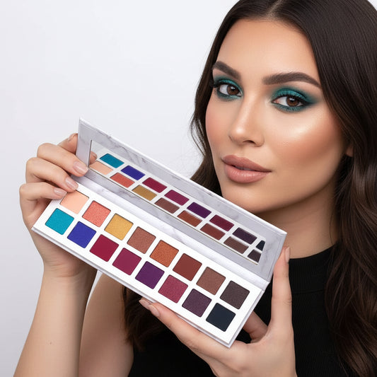 Makeup palette with colorful shades
