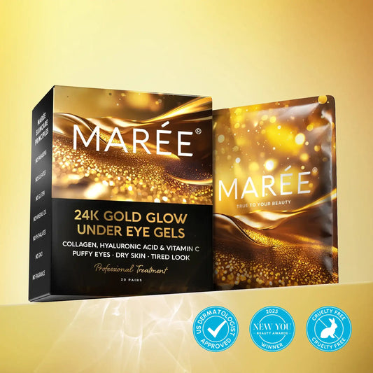 Marée 24K Professional Gold Under Eye Patches for Women and Men