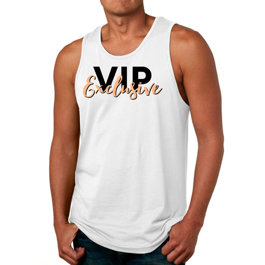 Men Tank Top Graphic T-shirt - VIP Exclusive Black And Beige - Affirmation