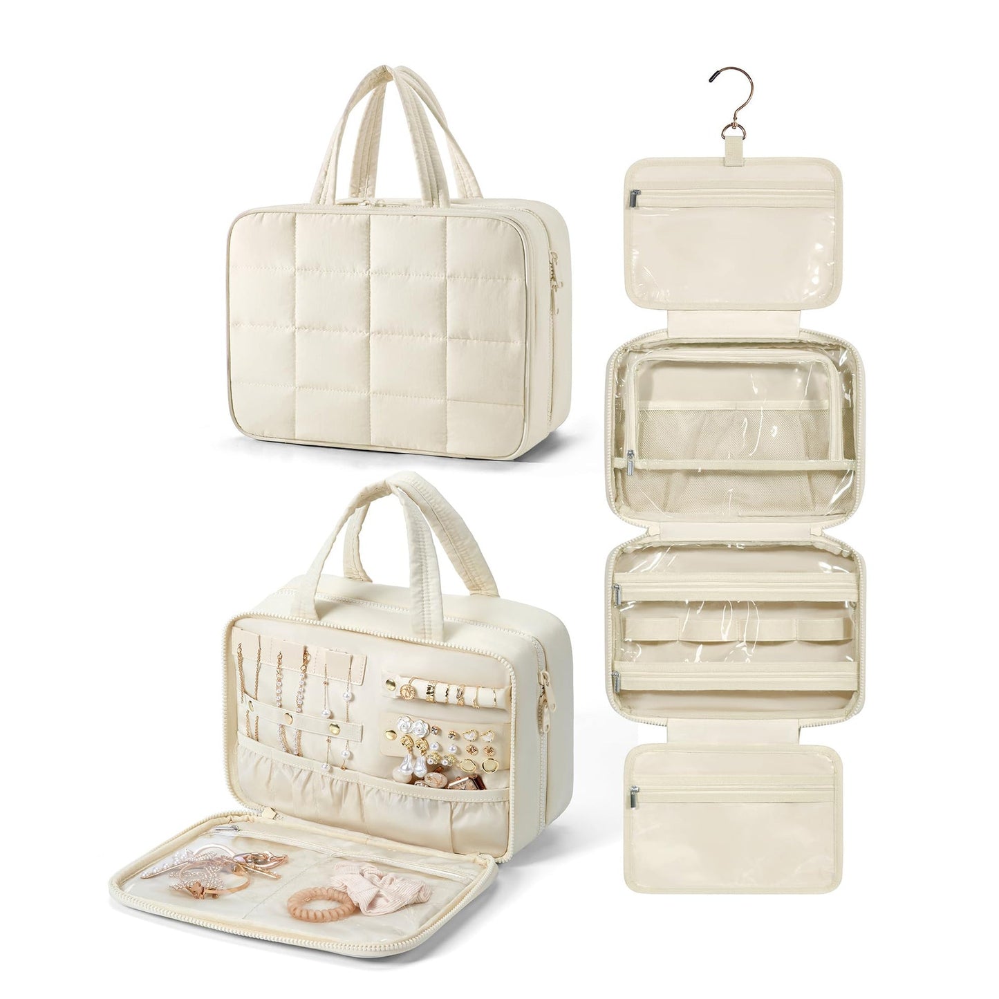 Travel Toilet Bag with Jewelry Storage Compartment
