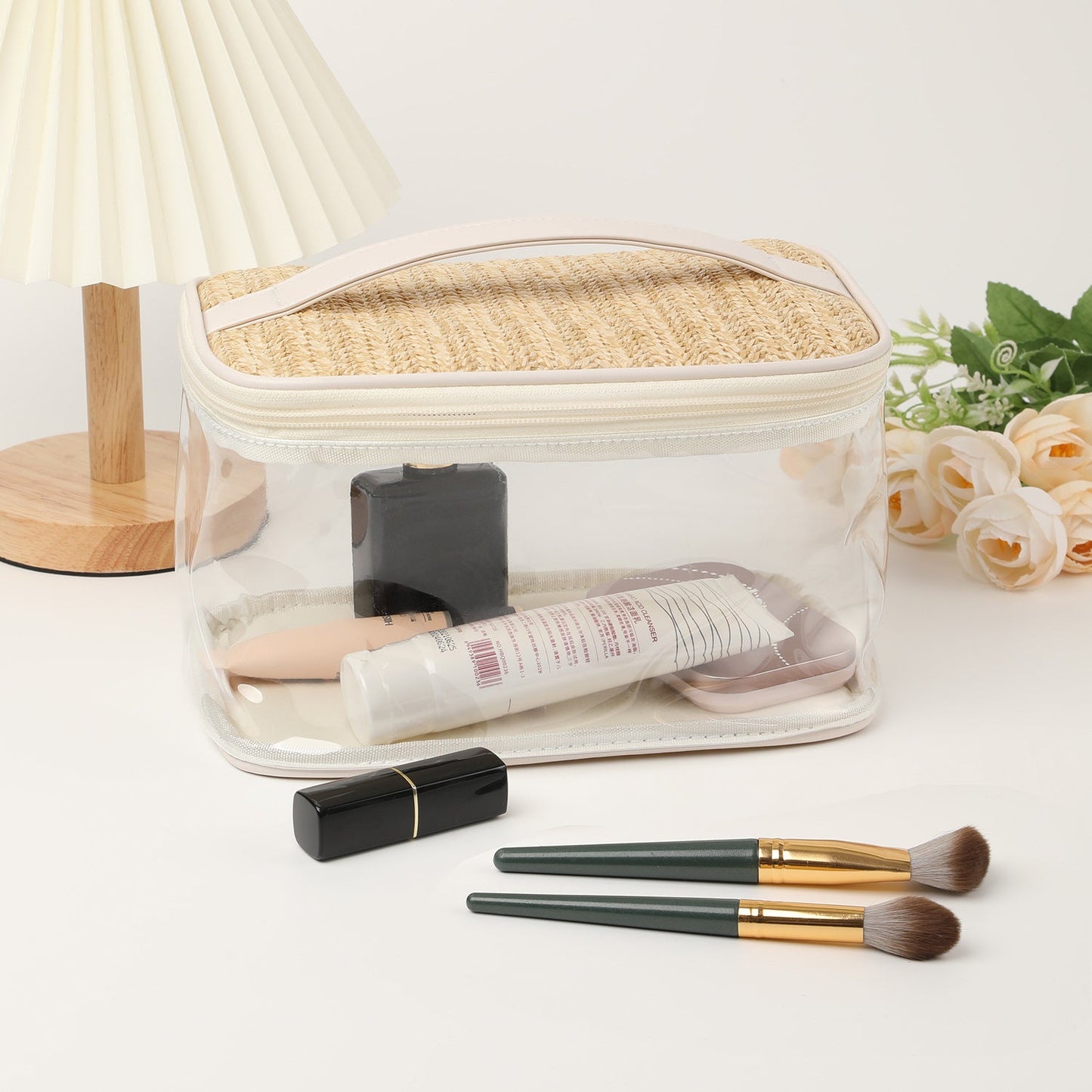 PVC Straw Makeup Bag