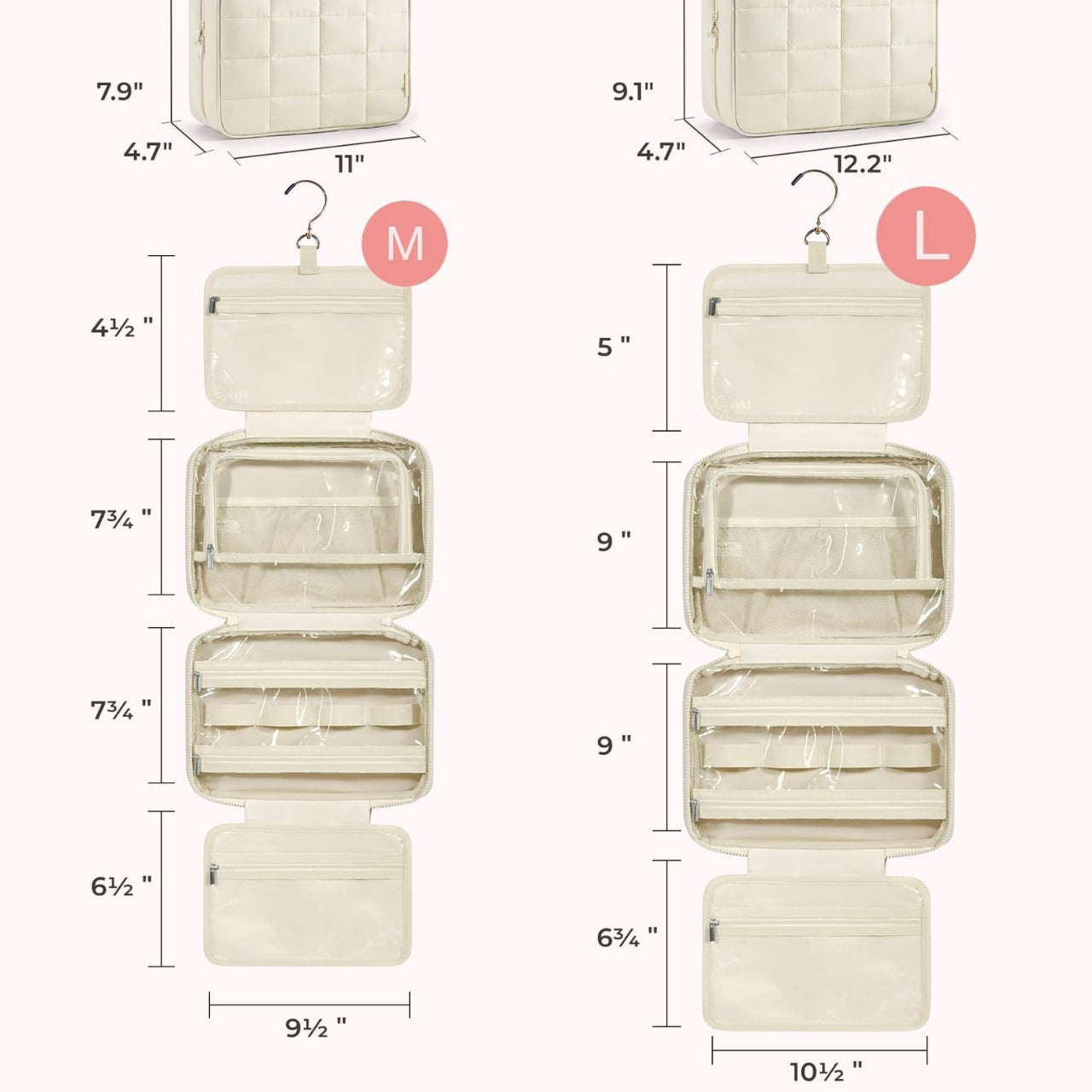 Travel Toilet Bag with Jewelry Storage Compartment