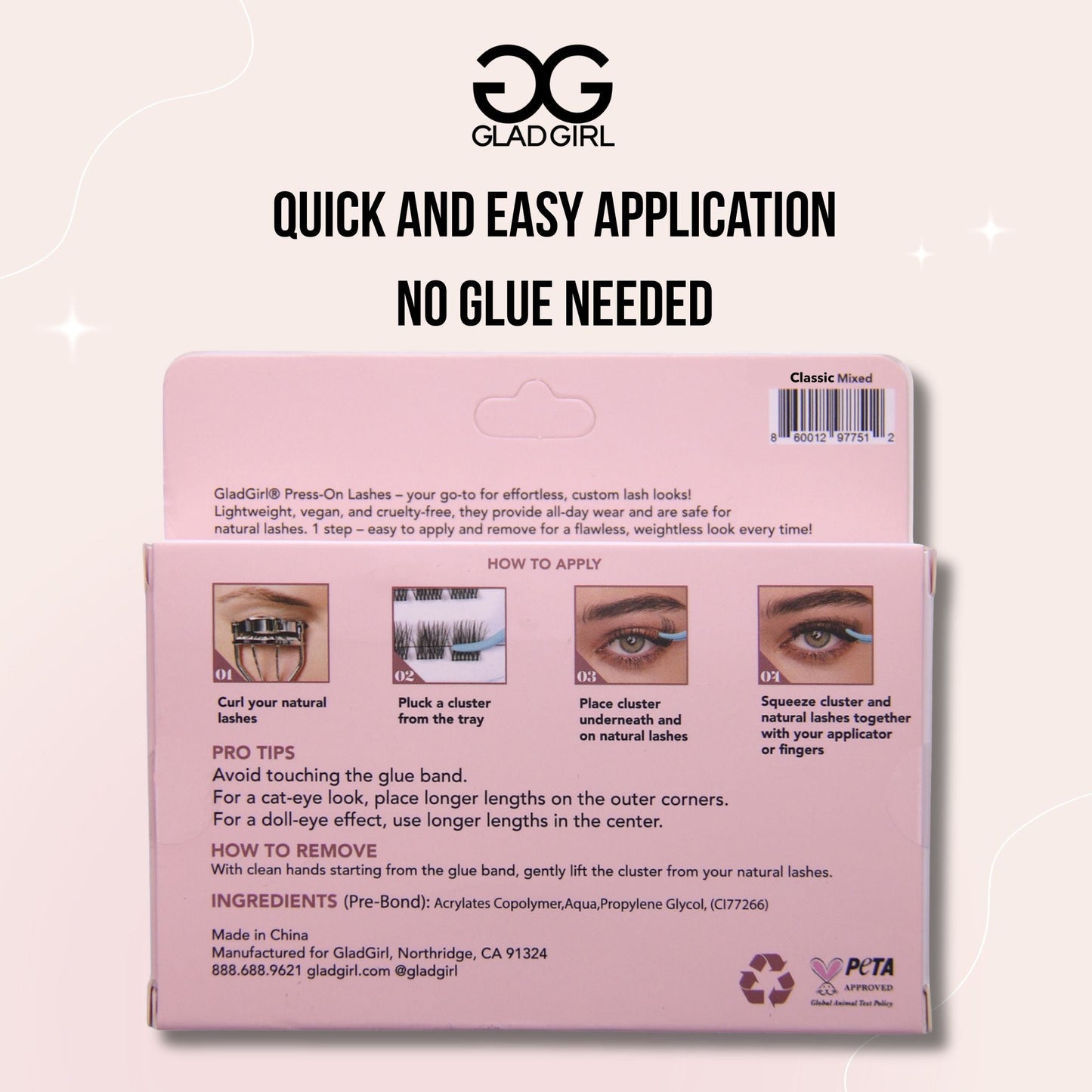 MinuteLash Press-On Lashes - 36 Pre-Glued Clusters