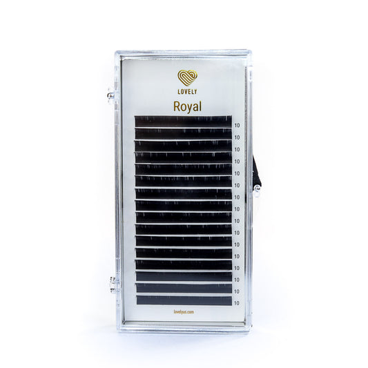 Royal Eyelash Extensions | 16 Lines | Black | C D Curl | 0.07 & 0.10 & 0.12 & 0.15 | 8–16mm