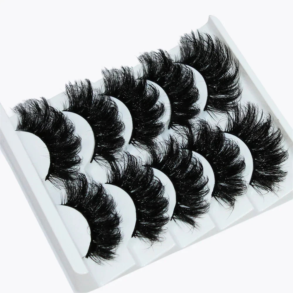 5 Pairs of Fluffy 3D Lashes for Dramatic Volume