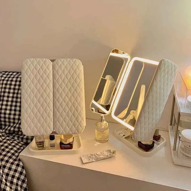 Professional Trifold LED Makeup Mirror