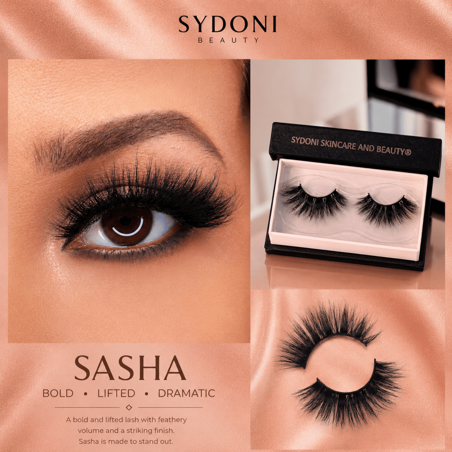 "SASHA" LUXURY MINK LASHES - Bold, Lifted, Dramatic