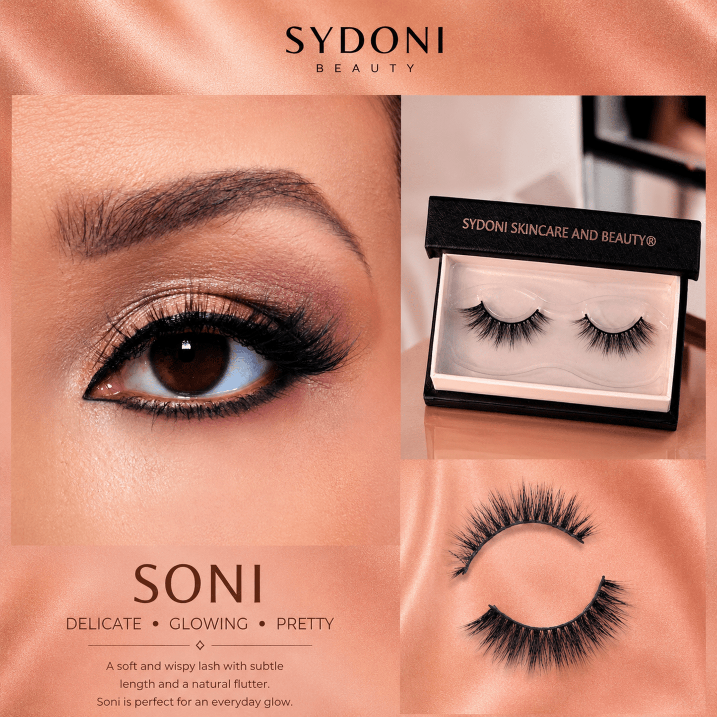 "SONI" LUXURY MINK LASHES - Delicate, Glowing, Pretty