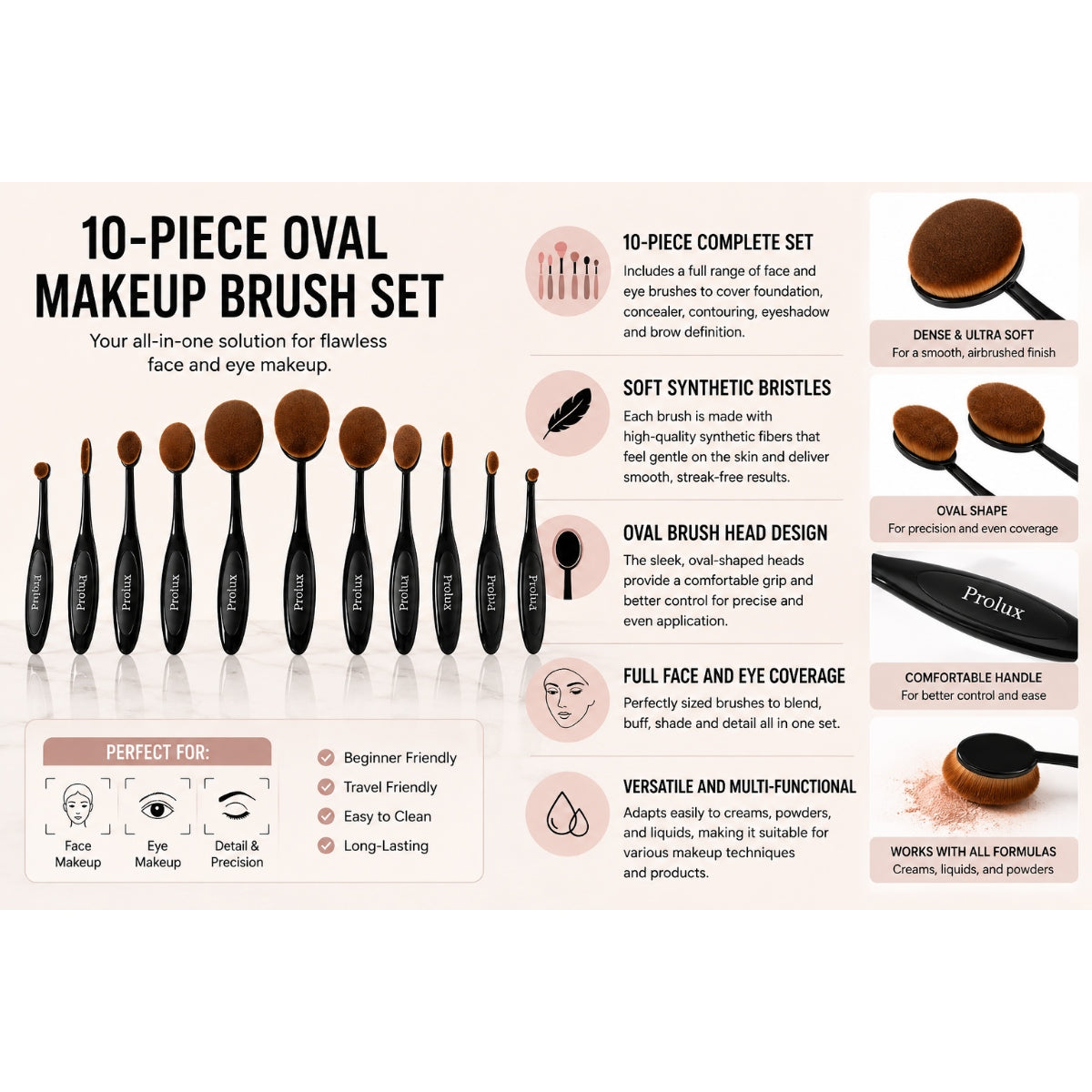 Oval Deluxe Brush Set
