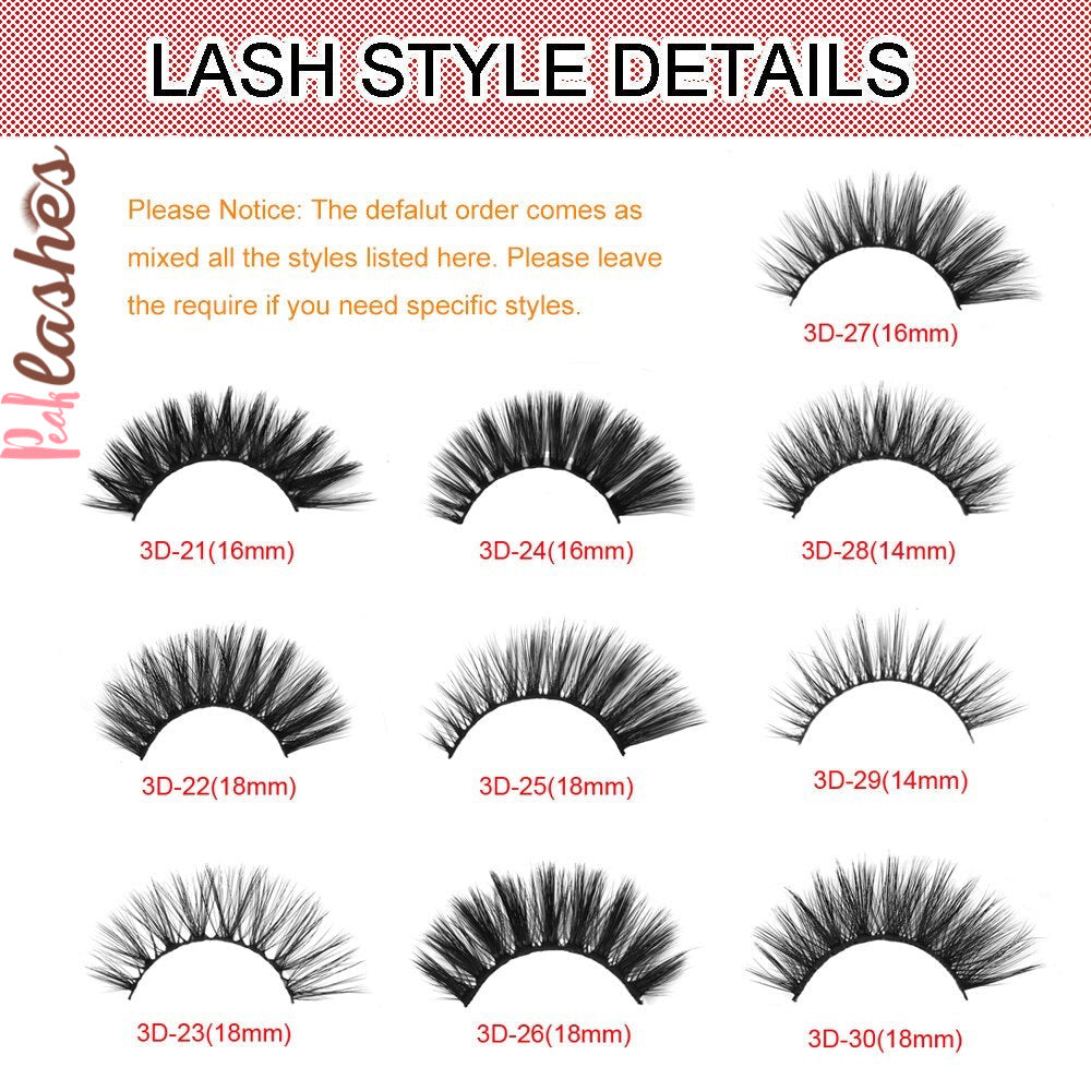 Natural Mixed Styles 3D Strip Lashes Wholesale Combo