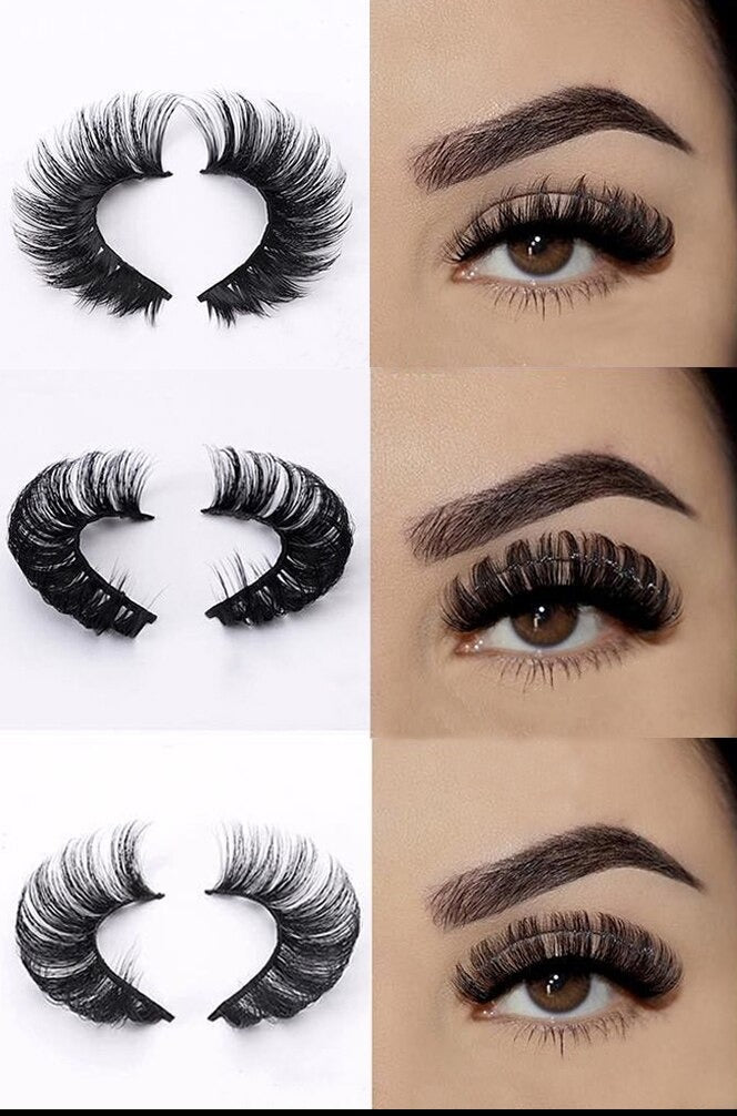 Mixed 18MM Wispy & Fluffy 3D Strip Lashes Wholesale